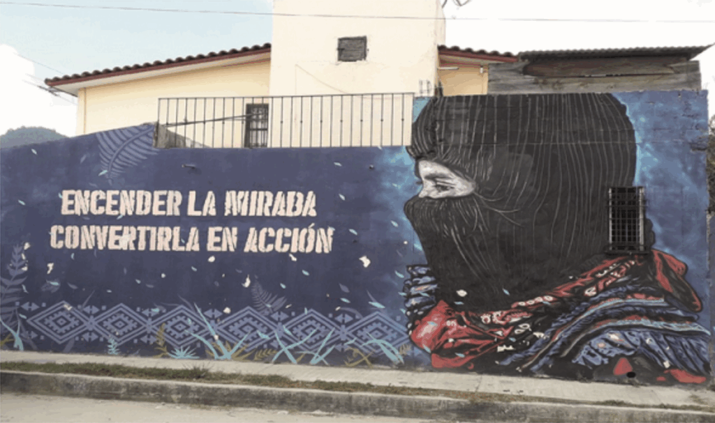 Mural pintado en la colonia Bosques del Pedregal, Zona Norte, Chiapas